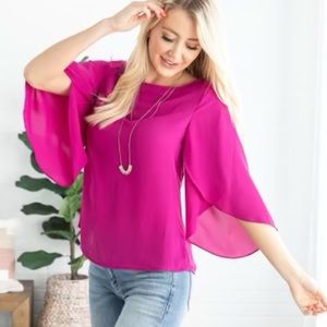 Magenta chiffon blouse